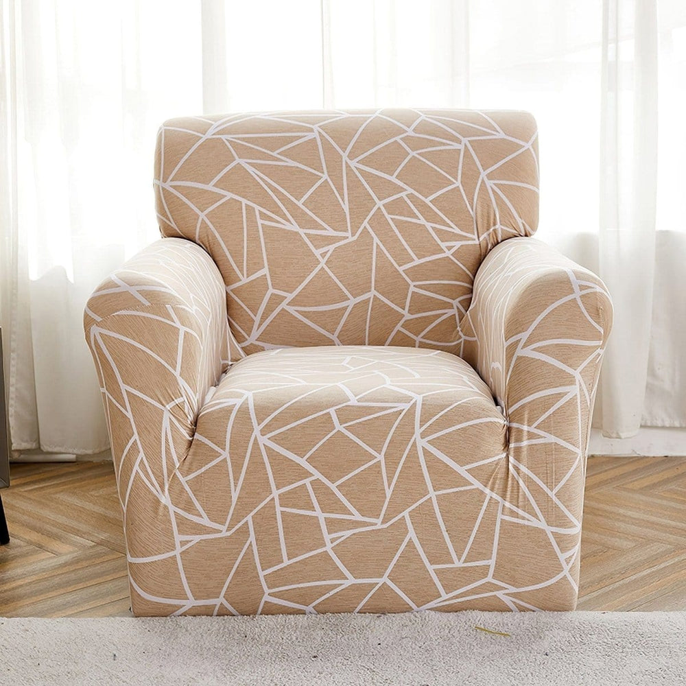 Funda de sillón elástica Beige gráfico