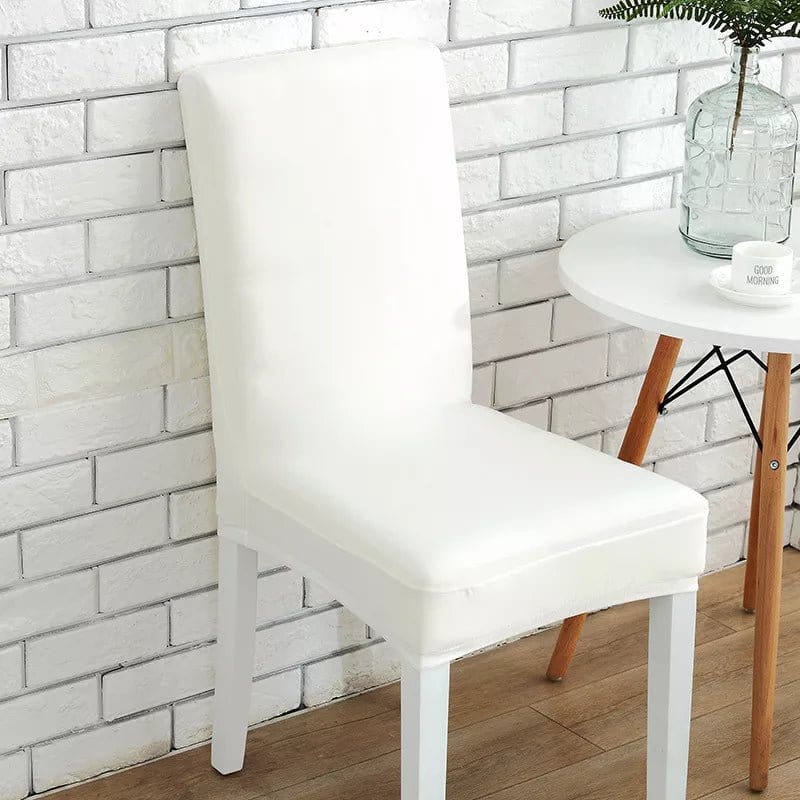 Funda de silla de comedor elástica Blanco