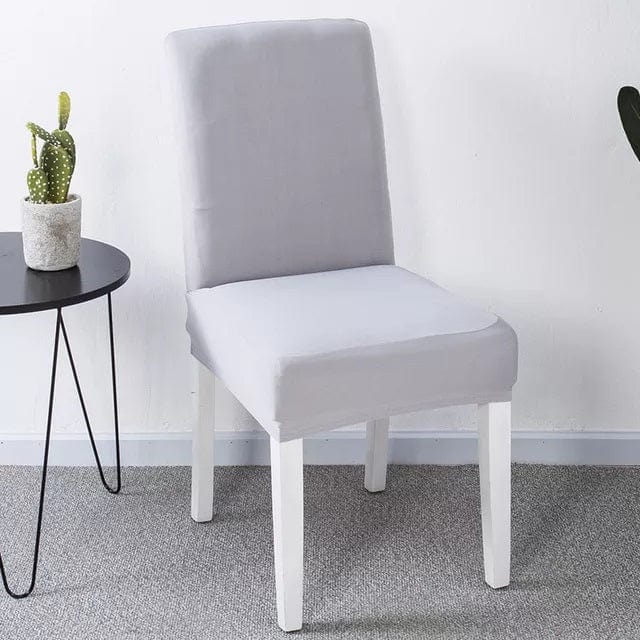 Funda de silla de comedor elástica Gris claro