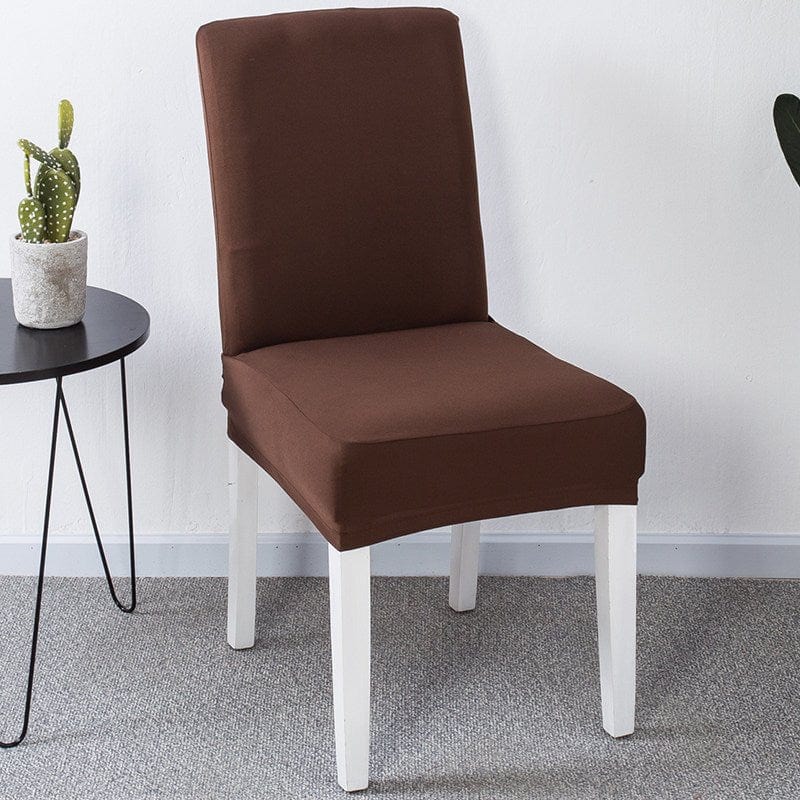 Funda de silla de comedor elástica Marrón