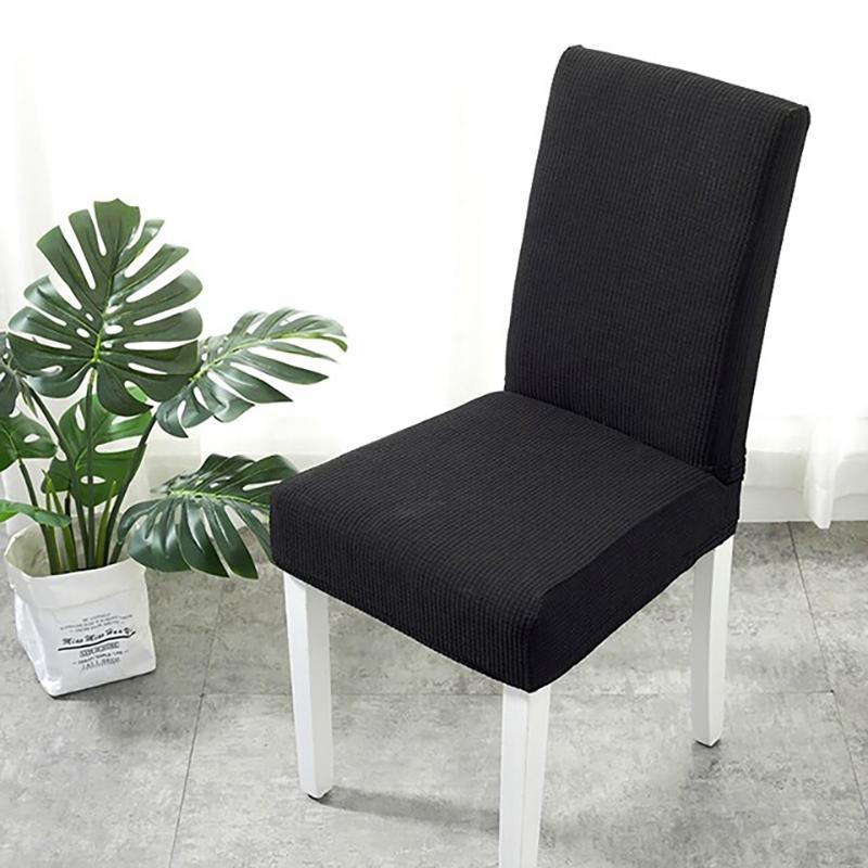 Funda de silla de comedor repelente al agua, Negro, colocada en una silla