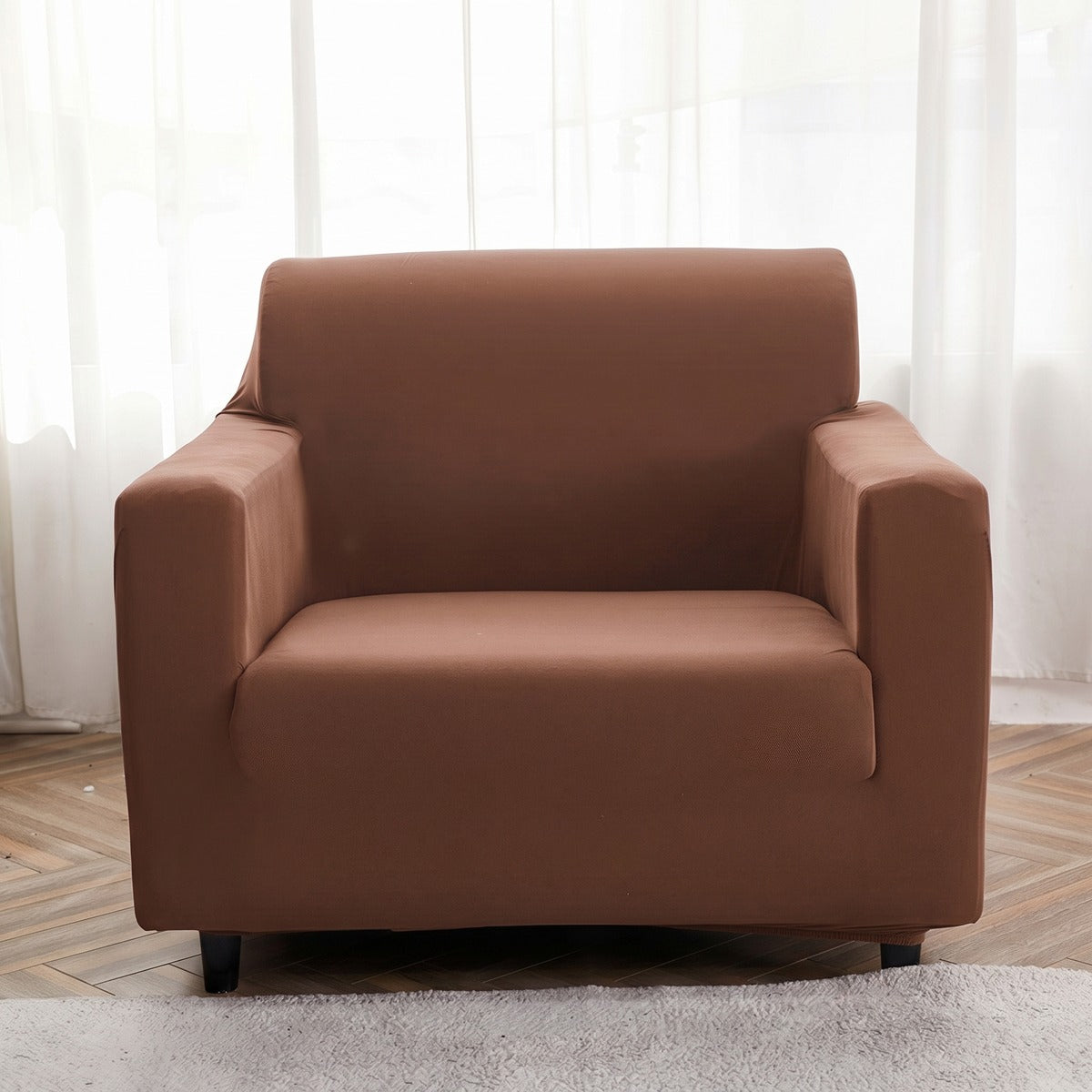 Funda de sillón elástica Marrón