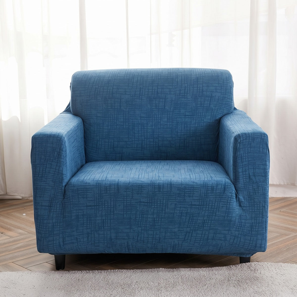 Funda de sillón elástica Azul vaquero jaspeado