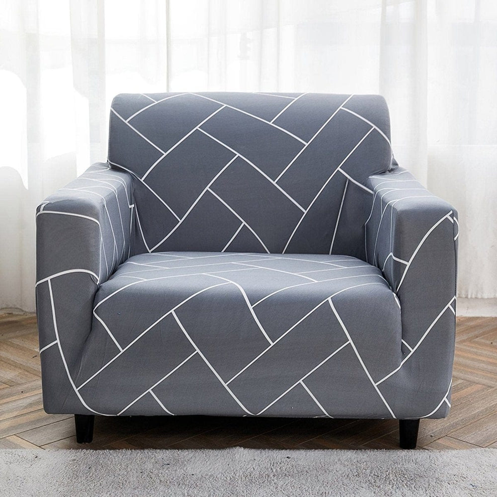 Funda de sillón elástica Gris chevrón