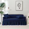 Azul - Funda estilo falda con volante para sofás y sofás de esquina - La Casa de las Fundas Una plaza (70-120 CM)