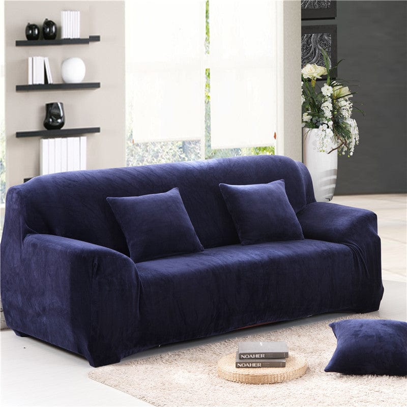 Azul marino - Fundas de terciopelo para sofás y sofás de esquina - La Casa de las Fundas