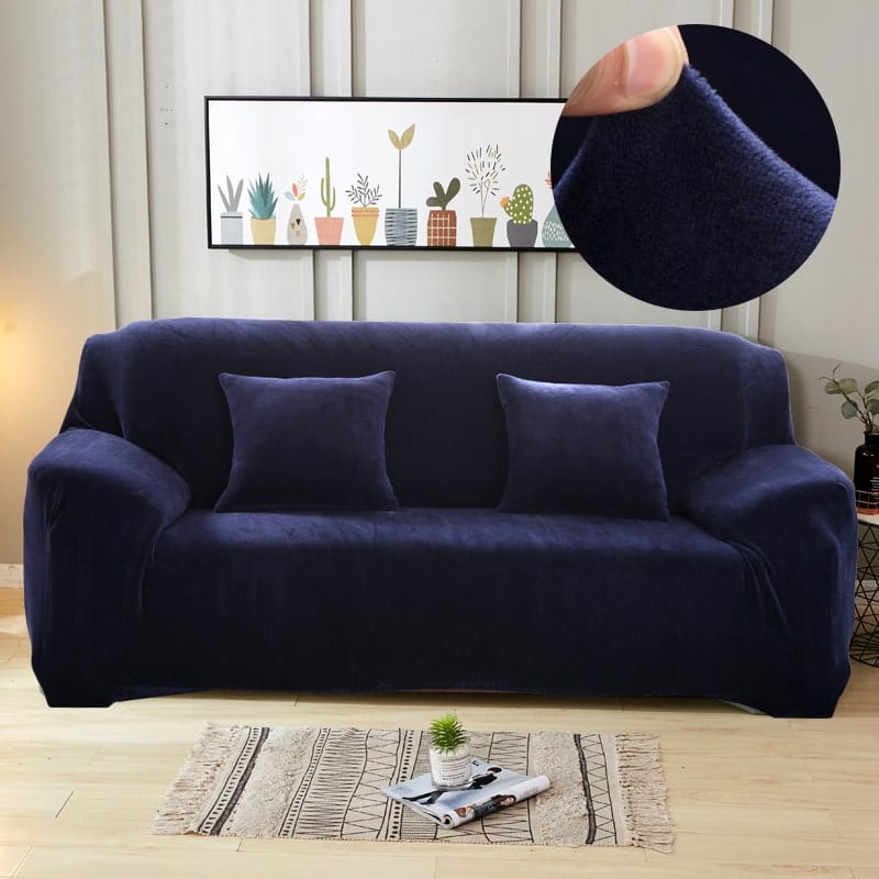 Azul marino - Fundas de terciopelo para sofás y sofás de esquina - La Casa de las Fundas