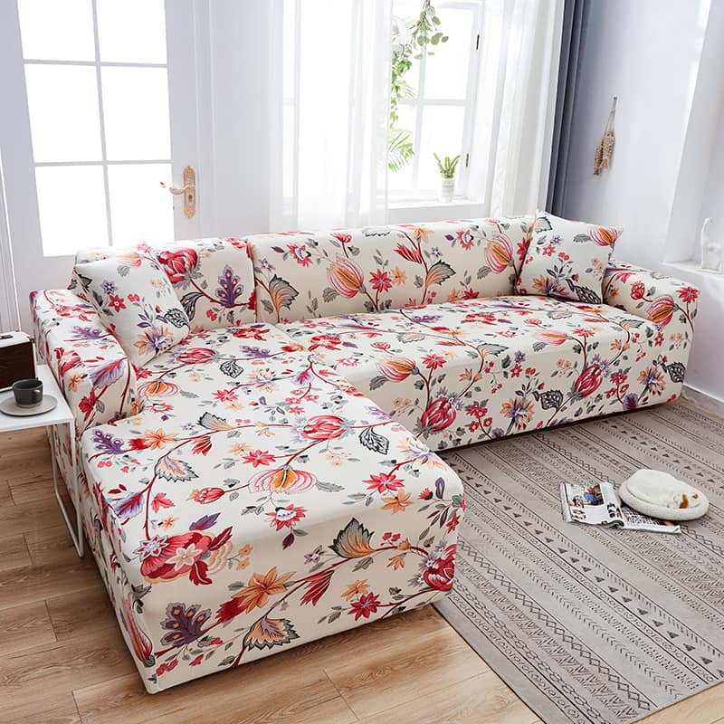 Flor Roja - Fundas para sofás y sofás de esquina - La Casa de las Fundas